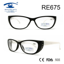 Classic Design Black Frame Plastic Reading Glasses (RE675)